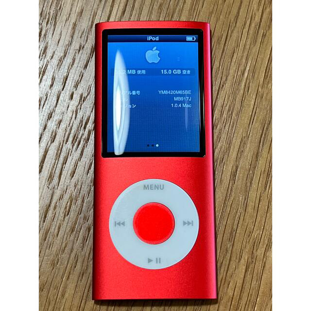 iPod(アイポッド)のiPod nano 第4世代 16GB RED スマホ/家電/カメラのオーディオ機器(ポータブルプレーヤー)の商品写真