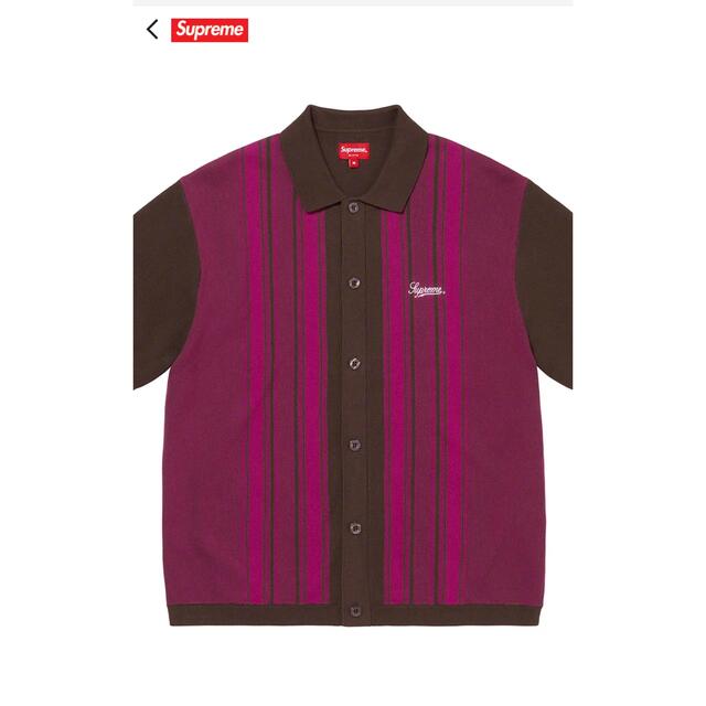 Stripe Button Up Polo supreme ポロ