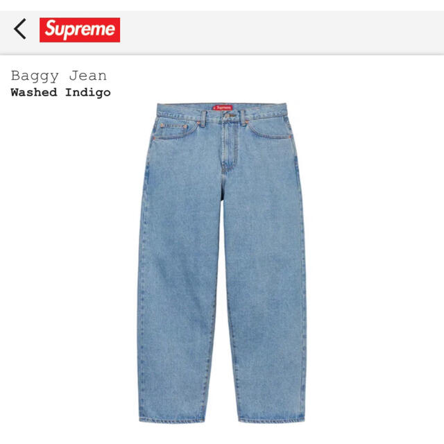 メンズSupreme Baggy Jean Washed Indigo 30