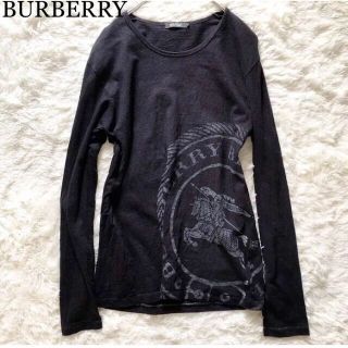 バーバリーブラックレーベル(BURBERRY BLACK LABEL)のBURBERRY バーバリー ブラックレーベル ビッグロゴ ロングTシャツ L(Tシャツ/カットソー(七分/長袖))