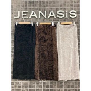 ジーナシス(JEANASIS)のJEANASIS クラッシュベロアナロースカート ブラック(ロングスカート)