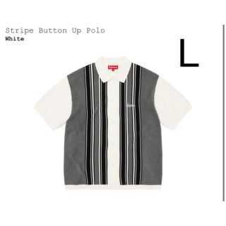 シュプリーム(Supreme)のSupreme Stripe Button Up Polo  White(ポロシャツ)