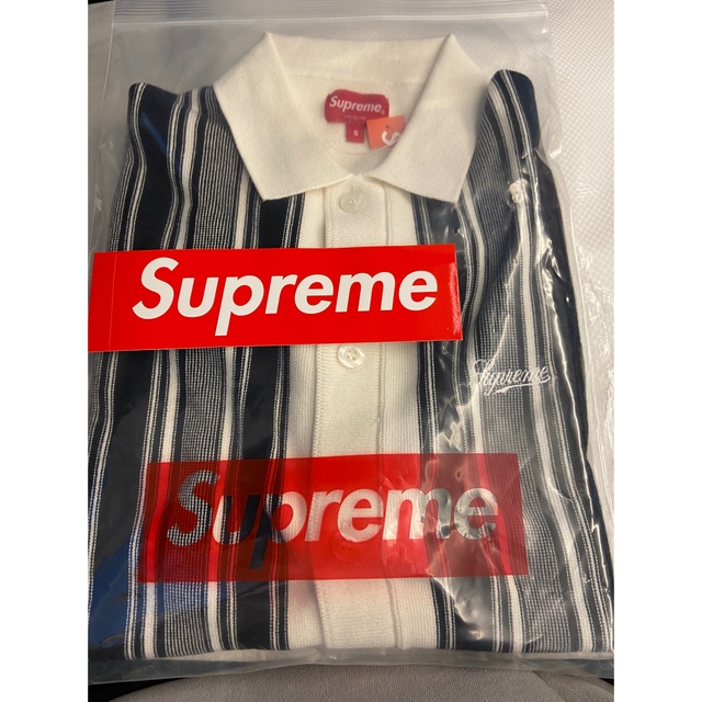 Supreme Stripe Button Up Polo White S - ポロシャツ