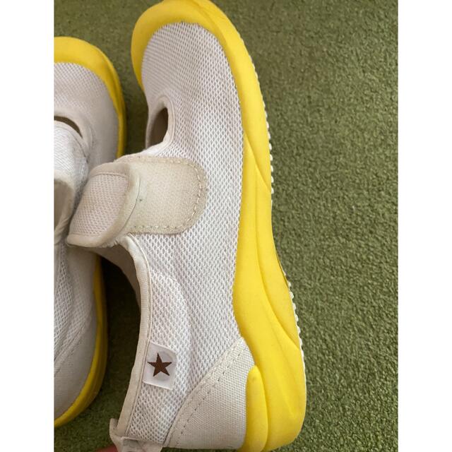 MOONSTAR (ムーンスター)の上靴　20.5 ムーンスター　月星　マジックテープ 黄色　男女兼用　女の子　 キッズ/ベビー/マタニティのキッズ靴/シューズ(15cm~)(スクールシューズ/上履き)の商品写真
