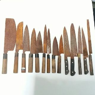 包丁　錆　14本セット　堺孝行　房近　関孫大　一誠　正広　他(調理道具/製菓道具)