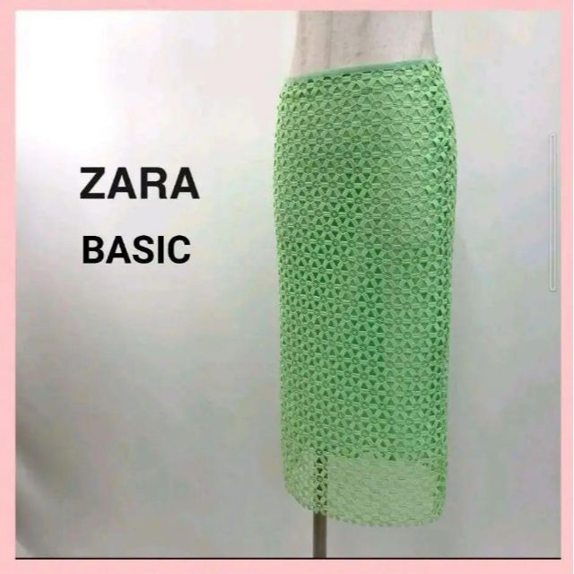 ZARA(ザラ)のZARA BASIC  ザラ ベーシック タイトスカート  グリーン レディース レディースのスカート(ひざ丈スカート)の商品写真