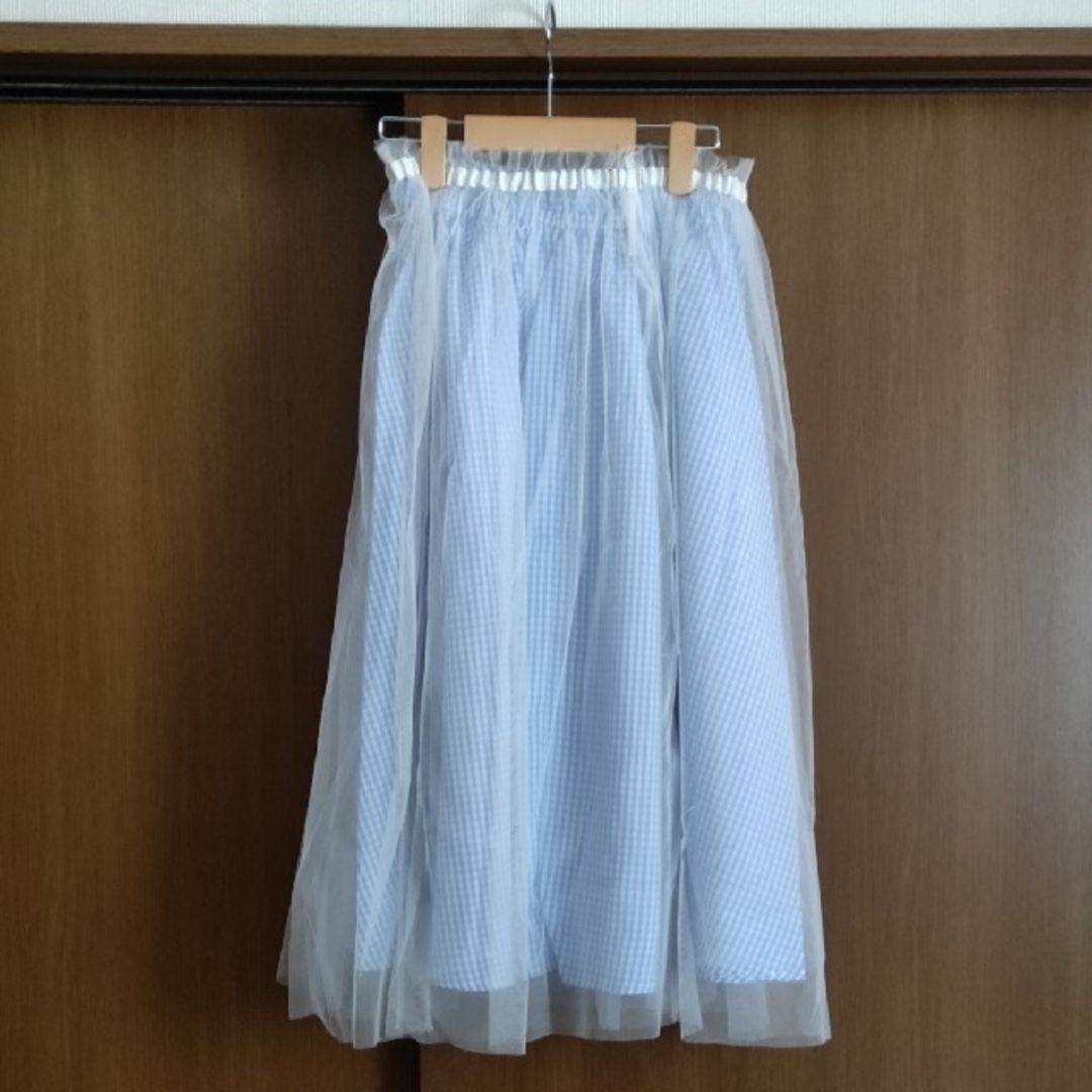 新品　Riche glamour チュールスカート　チェック柄 レディースのスカート(ロングスカート)の商品写真