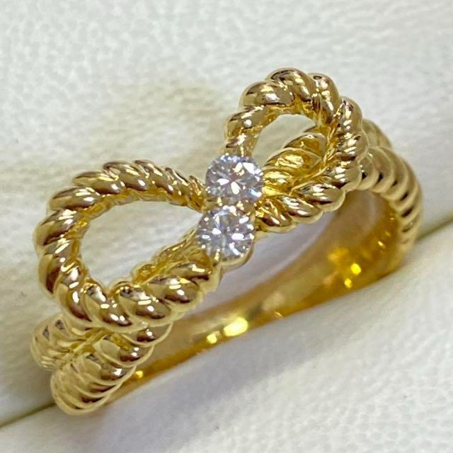 K18イエローゴールド　高品質ダイヤモンドリング　D0.11ct　サイズ12号 レディースのアクセサリー(リング(指輪))の商品写真