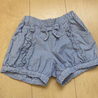 エフオーキッズ(F.O.KIDS)のアプレレクール  リボン付ストライプ柄ショートパンツ  100cm(パンツ/スパッツ)