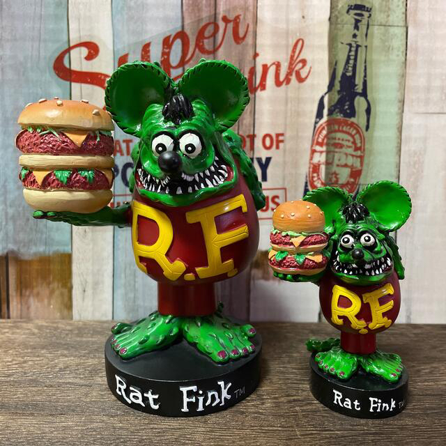 【バラ売り不可】レジン製 RATFINK バーガーラットフィンク親子フィギュア