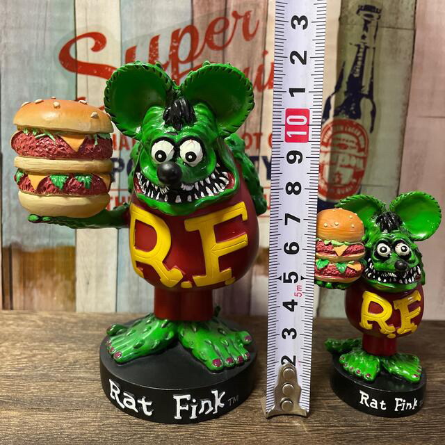 【バラ売り不可】レジン製 RATFINK バーガーラットフィンク親子フィギュア 2