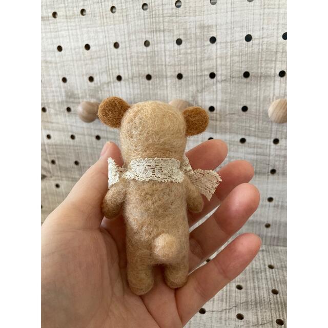 リボンのくまちゃん(羊毛フェルト) - おもちゃ