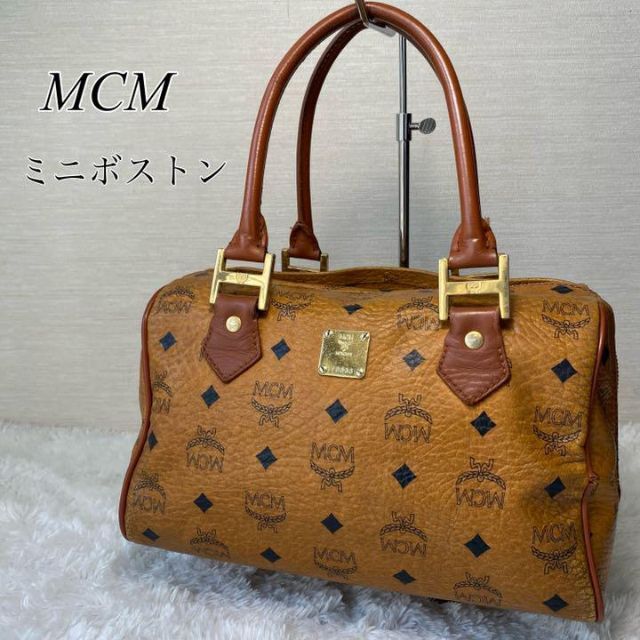 【美品】MCM ヴィセトス柄  ミニボストンバッグ ブラウン