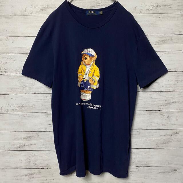 POLO RALPH LAUREN(ポロラルフローレン)の【ポロベア】ポロラルフローレン　プリントデカロゴ　ネイビー　Tシャツ　入手困難 メンズのトップス(Tシャツ/カットソー(半袖/袖なし))の商品写真