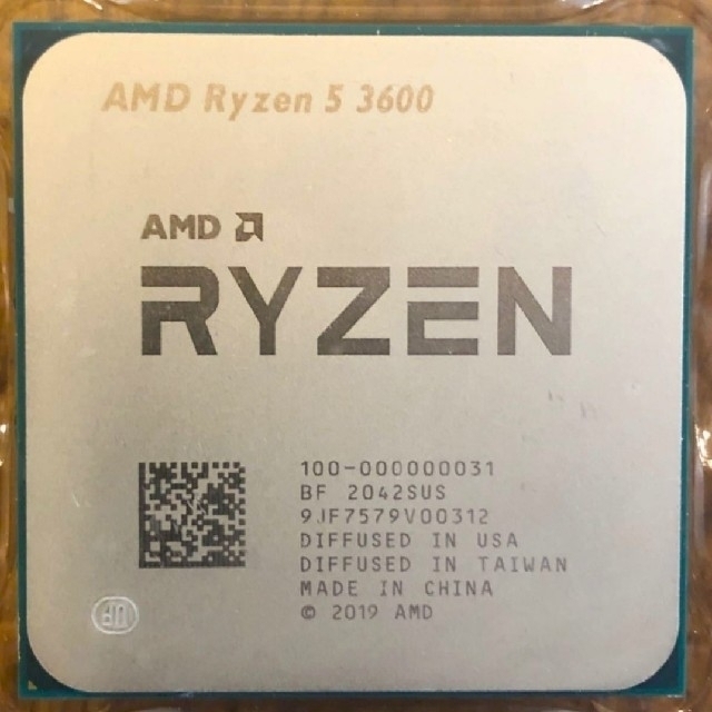 AMD Ryzen 5 3600 動作品 リテールクーラー無し３．６ＧＨｚＬ２キャシュ