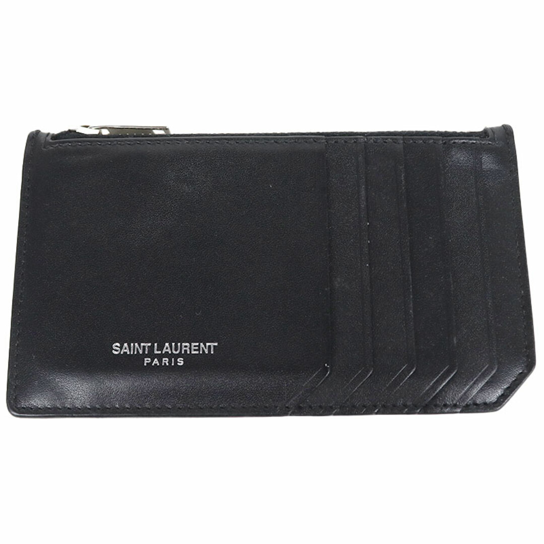 サンローラン SAINT LAURENT ジップ フラグメント カードケース 458589 0u90n 1000 ブラック カーフレザー ユニセックス カードケース