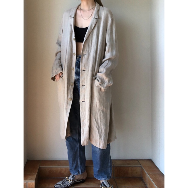 vlas blomme linen coat レディースのジャケット/アウター(ロングコート)の商品写真