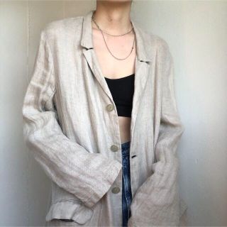 vlas blomme linen coat(ロングコート)