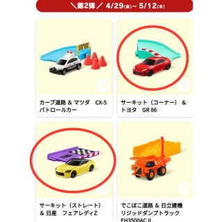 マクドナルド　ハッピーセット　トミカ　サーキット2個(ミニカー)