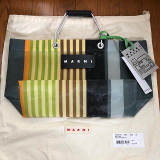 マルニ(Marni)のMARNI マルニ ストライプバッグミニ マルチグレー(トートバッグ)