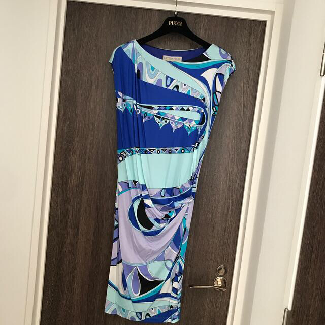 EMILIO PUCCI(エミリオプッチ)の【※専用になります】新品EMILIOPUCCIエミリオプッチdressブルー レディースのワンピース(ひざ丈ワンピース)の商品写真