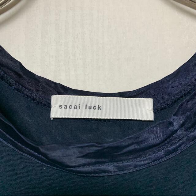 sacai luck(サカイラック)のサカイ　sacai カットソー　チュニック　日本製　デザインシャツ レディースのトップス(Tシャツ(半袖/袖なし))の商品写真