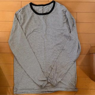 イオン(AEON)のボーダーインナーカットソー 長袖　メンズMサイズ(Tシャツ/カットソー(七分/長袖))