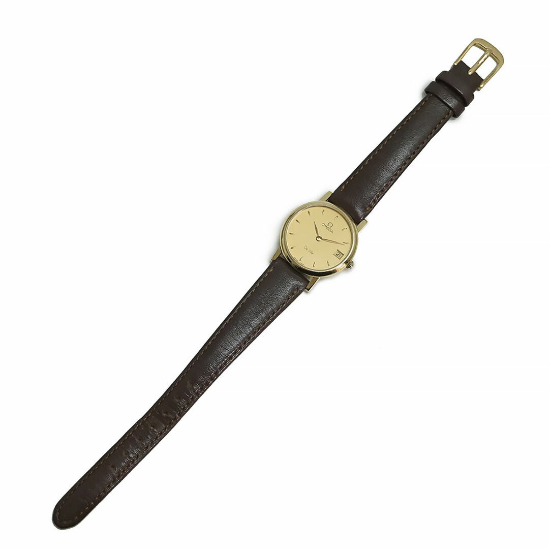 オメガ レザー K18YG デ ヴィル クオーツ レディース 腕時計