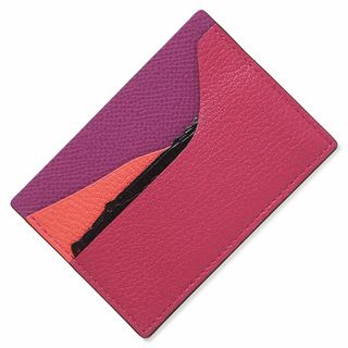 エルメス(Hermes)のエルメス HERMES ヴォーエプソン シェーブル クロコダイル プティアッシュ カードケース 名刺入れ 定期入れ パスケース ピンク パープル 箱付（新品・未使用品）(パスケース/IDカードホルダー)