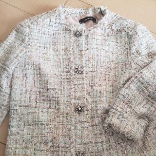 ザラ(ZARA)の最終価格　ZARA  ツイードジャケット(ノーカラージャケット)