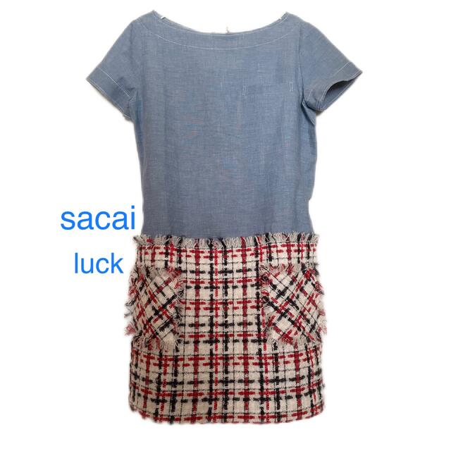 sacai luck(サカイラック)のセール！人気！サカイ新品！異素材コンビ　チュニックワンピース レディースのトップス(チュニック)の商品写真