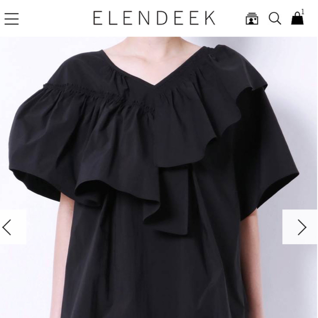 美品　ELENDEEK ASYMMETRY FLARE NECK BL