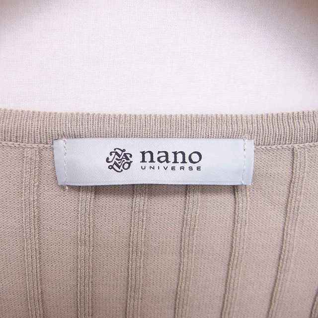 nano・universe(ナノユニバース)のナノユニバース ニット セーター 丸首 七分袖 F ベージュ 薄茶 /TT42 レディースのトップス(ニット/セーター)の商品写真