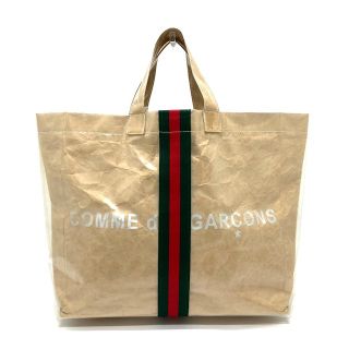 グッチ(Gucci)のグッチ GUCCI コムデギャルソンコラボ シェリーライン カバン ハンドバッグ トートバッグ ビニール ベージュ(トートバッグ)