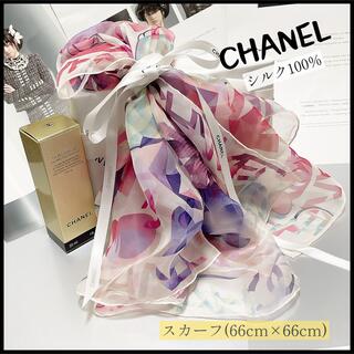 CHANEL - 【CHANELシルクスカーフ☆】60×60㌢　可愛らしい花柄　カバンに巻いても♡