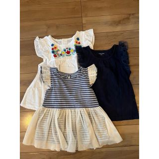 グローバルワーク(GLOBAL WORK)のノースリーブ　チュニック　Tシャツ　3枚セット　110cm 女の子(Tシャツ/カットソー)