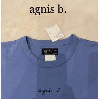 アニエスベー(agnes b.)の[新品] アニエスベー パリス　半袖ロゴプリントTシャツ　ブルー(Tシャツ(半袖/袖なし))