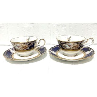 ノリタケ(Noritake)のノリタケ　ダイヤモンドコレクション　フォックスボロ　ペアカップ&ソーサー(グラス/カップ)