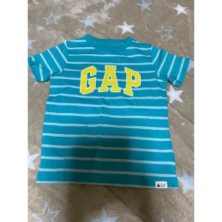 ベビーギャップ(babyGAP)の新品未使用GAPベビーボーダーロゴTシャツサイズ100ブルーに黄色(Tシャツ/カットソー)