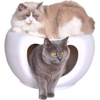 猫ハウス 猫ベッド 猫ソファー 猫グッズ ペットハウス ペットベッド  ホワイト(猫)