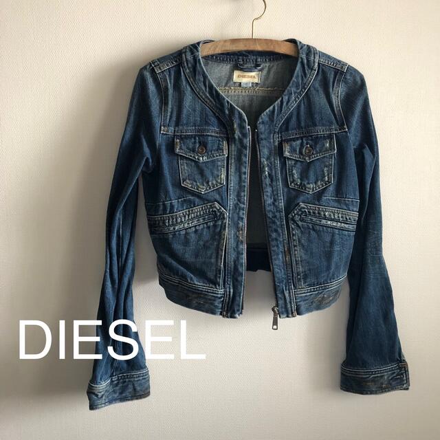 DIESEL(ディーゼル)の美品❗️DIESEL ヴィンテージ加工デニムジャケット/ブルゾン/レディース レディースのジャケット/アウター(Gジャン/デニムジャケット)の商品写真