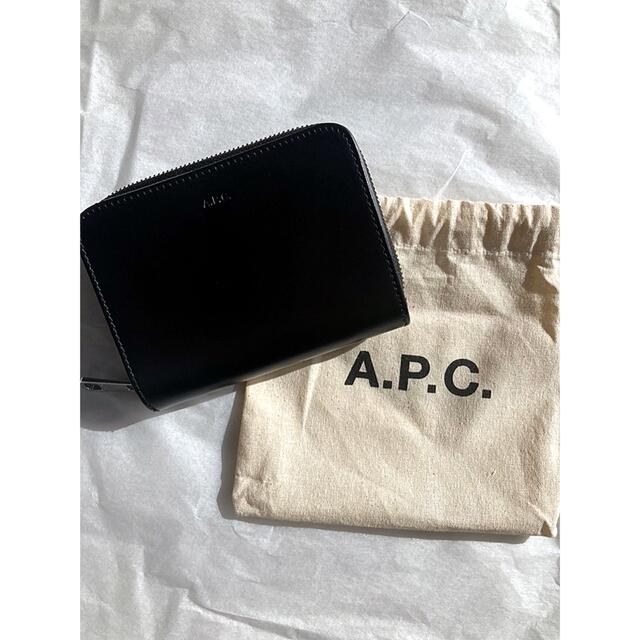 【新品未使用】【A.P.C】カーブレザー二つ折り財布ブラック 7