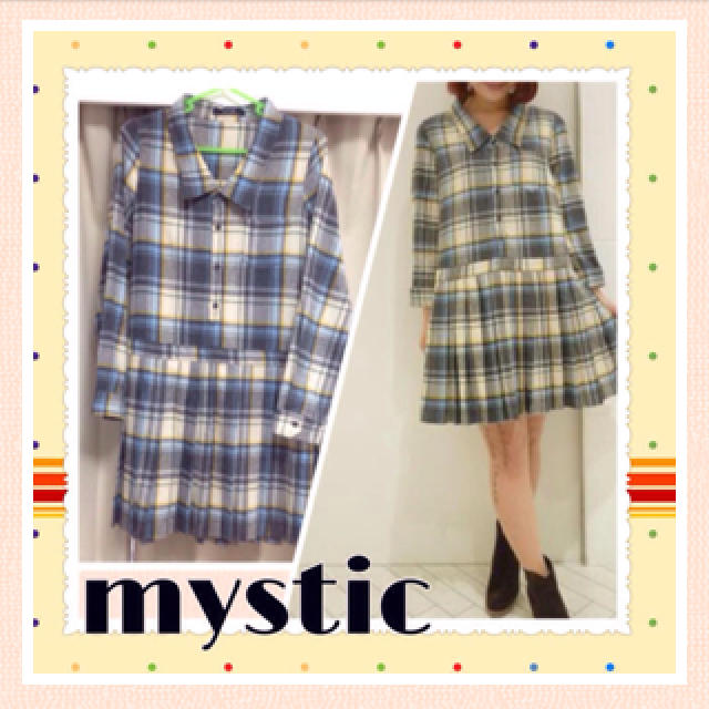 mystic(ミスティック)の⋈ネルシャツプリーツワンピ⋈ レディースのワンピース(ひざ丈ワンピース)の商品写真