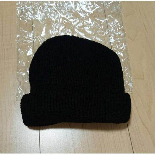 ニット帽 ニットキャップ　 黒　ブラック メンズの帽子(ニット帽/ビーニー)の商品写真