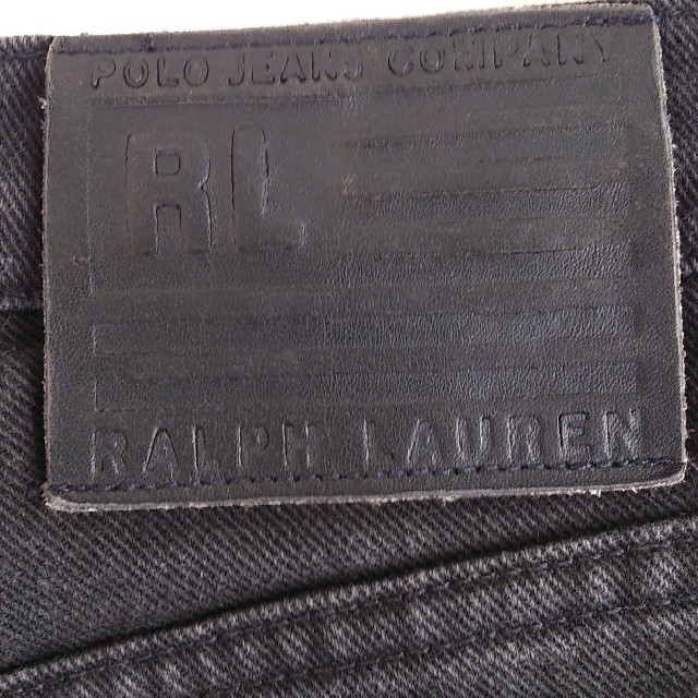 Ralph Lauren(ラルフローレン)の15 レア 当時物 RALPH LAUREN ラルフローレン デニム パンツ 黒 レディースのパンツ(デニム/ジーンズ)の商品写真