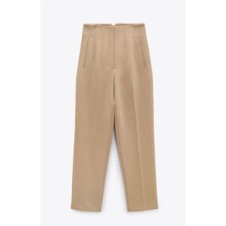 ザラ(ZARA)のZARA ハイウエストパンツ　ゴールデンブラウン　M(クロップドパンツ)