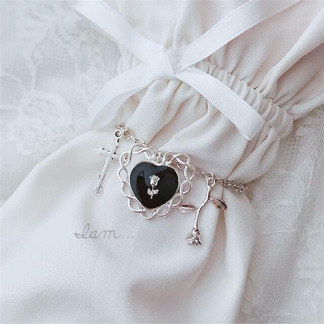 silver charm bracelet ハンドメイドのアクセサリー(ブレスレット/バングル)の商品写真