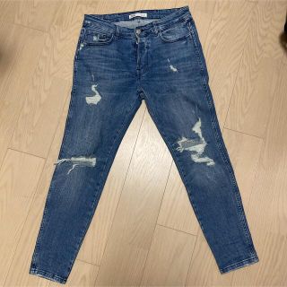 ザラ(ZARA)の【ZARA】ダメージデニム ジーンズ スキニー  32インチ(デニム/ジーンズ)