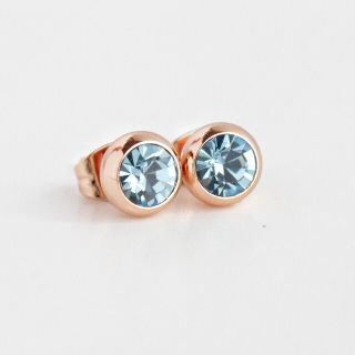 1粒7mm薄いブルー・ピアス(ピアス)