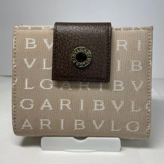 新品未使用⭐️BVLGARI ブルガリ　二つ折り財布　レディース　ベージュ　美品